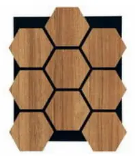 [HEX-TK] Réf TUR : Teak Hexagon Panel