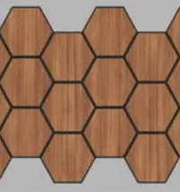 [JR-TEK] Réf TUR : Teak Panneau Mural Hexagon