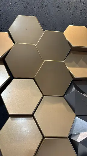 ASC-3DWall 3D Wanddesign Gold hexagone